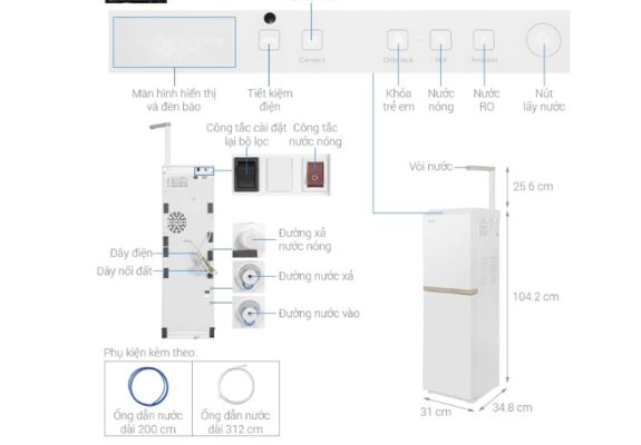 Máy lọc nước nóng nguội RO Toshiba